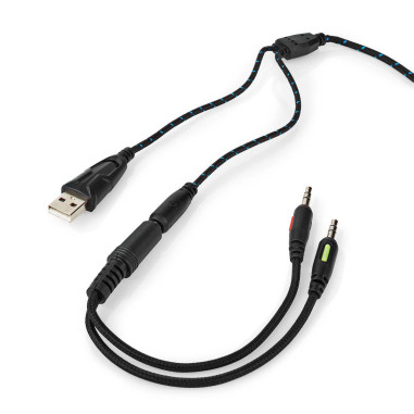 NEDIS Casque de jeu Tour d'oreille Stereo USB Type-A  Rabattable