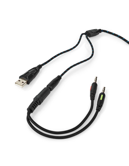 NEDIS Casque de jeu Tour d'oreille Stereo USB Type-A  Rabattable