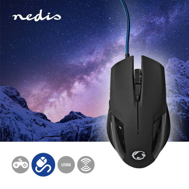 NEDIS Souris de jeu  Filaire  DPI: 1200 / 2400 / 4800 / 7200
