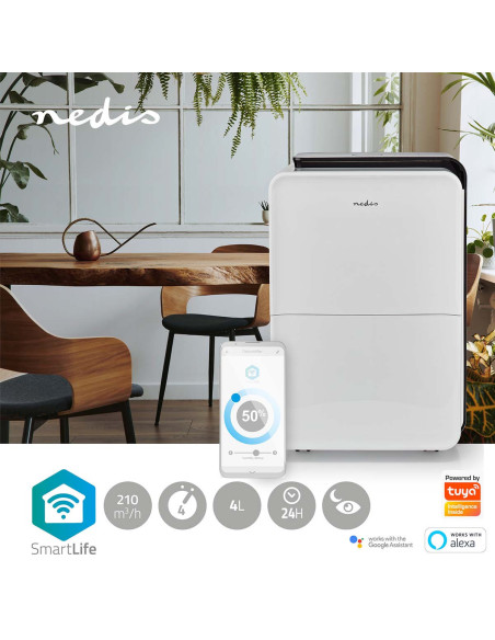 NEDIS Déshumidificateur SmartLife Wi-Fi  30 L/Jour Hygrostat Réglable