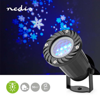 NEDIS Lumière Décorative Projecteur à LED pour Flocons De neige Intérieur Extérieur