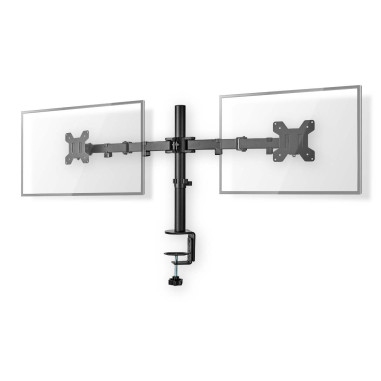 NEDIS Support de Moniteur Ergonomique Double Bras pour Écran Mobilité Intégrale Noir