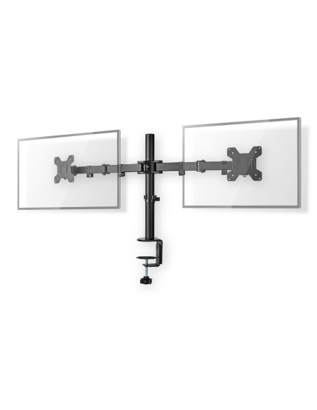 NEDIS Support de Moniteur Ergonomique Double Bras pour Écran Mobilité Intégrale Noir