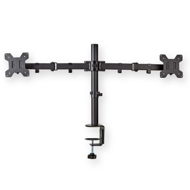 NEDIS Support de Moniteur Ergonomique Double Bras pour Écran Mobilité Intégrale Noir