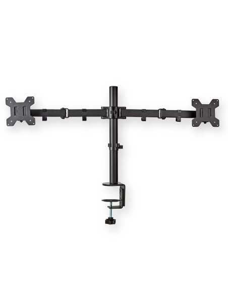 NEDIS Support de Moniteur Ergonomique Double Bras pour Écran Mobilité Intégrale Noir