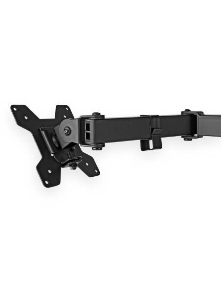 NEDIS Support de Moniteur Ergonomique Double Bras pour Écran Mobilité Intégrale Noir