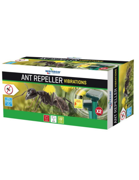 PACK WEITECH 4x Répulsif à fourmis à ultrasons Surface 2x400m² vibrations
