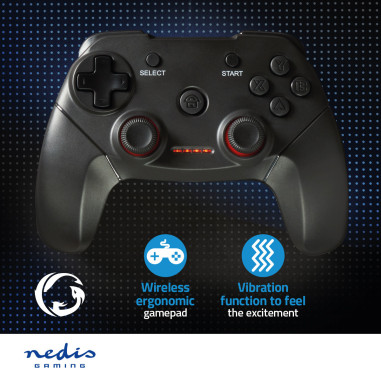 NEDIS Manette De Jeu Ergonomique Sans Fil Stick USB caoutchoutés