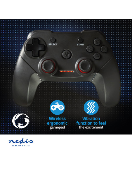 NEDIS Manette De Jeu Ergonomique Sans Fil Stick USB caoutchoutés