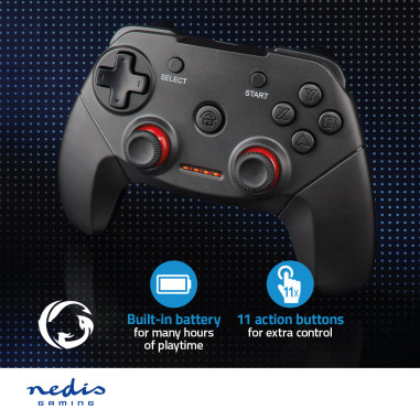 NEDIS Manette De Jeu Ergonomique Sans Fil Stick USB caoutchoutés