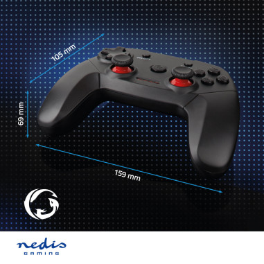 NEDIS Manette De Jeu Ergonomique Sans Fil Stick USB caoutchoutés