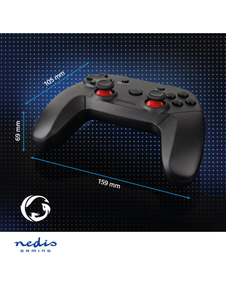 NEDIS Manette De Jeu Ergonomique Sans Fil Stick USB caoutchoutés