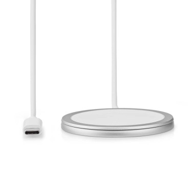 NEDIS Chargeur Sans Fil Support Blanc Charge Rapide