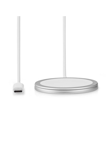 NEDIS Chargeur Sans Fil Support Blanc Charge Rapide