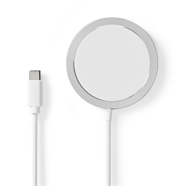 NEDIS Chargeur Sans Fil Support Blanc Charge Rapide