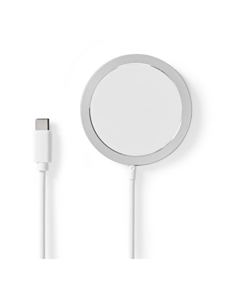 NEDIS Chargeur Sans Fil Support Blanc Charge Rapide