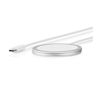 NEDIS Chargeur Sans Fil Support Blanc Charge Rapide