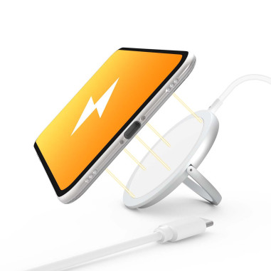 NEDIS Chargeur Sans Fil Support Blanc Charge Rapide