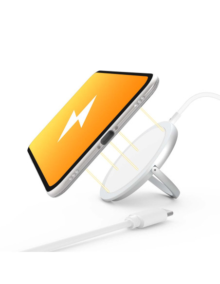 NEDIS Chargeur Sans Fil Support Blanc Charge Rapide