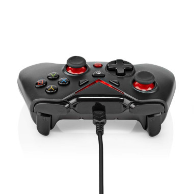 NEDIS Manette de Jeu Ergonomique Filaire Avec Câble USB Robuste