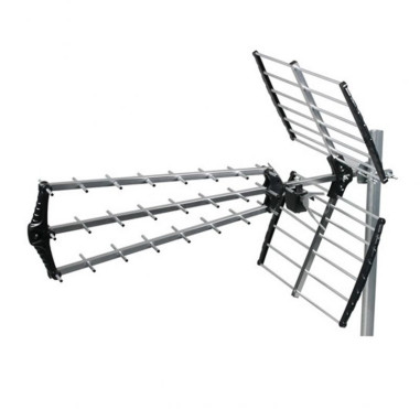 PACK HDSAT ANTENNE TNT TRINAPPE GAIN 18dB UHF rateau + Kit Preamplificateur de Mat 5G TNT UHF + Alim 12V 2 Sorties - Gain 38dB