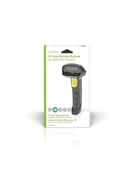 NEDIS Lecteur de Codes-Barres Laser Filaire Alimenté par Port USB