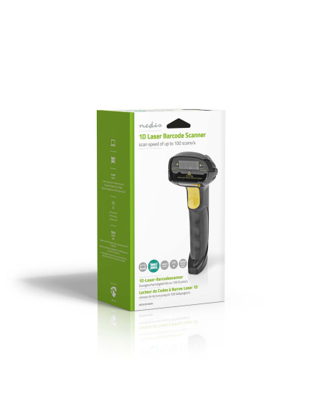 NEDIS Lecteur de Codes-Barres Laser Filaire Alimenté par Port USB