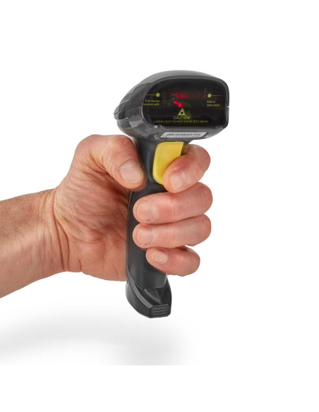 NEDIS Lecteur de Codes-Barres Sans Fil Laser Linéaire 1D Alimenté Par Pile Ou Port USB