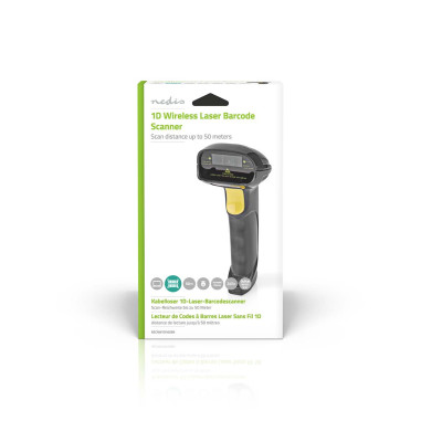 NEDIS Lecteur de Codes-Barres Sans Fil Laser Linéaire 1D Alimenté Par Pile Ou Port USB