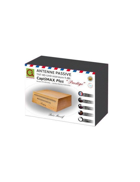 ANTENGRIN Captimax Plus Prestige Antenne TNT HD Intérieur Bois Compacte
