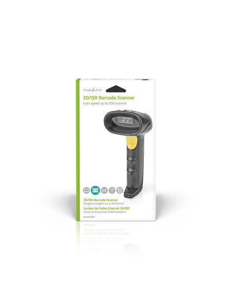 NEDIS Lecteur de Codes-Barres CMOS Filaire Linéaire 1D/2D/QR Port USB