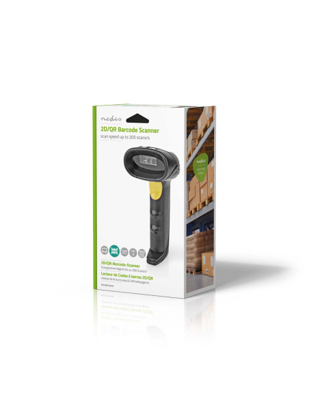 NEDIS Lecteur de Codes-Barres CMOS Filaire Linéaire 1D/2D/QR Port USB