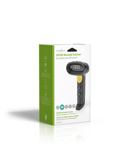 NEDIS Lecteur de Codes-Barres CMOS Filaire Linéaire 1D/2D/QR Port USB
