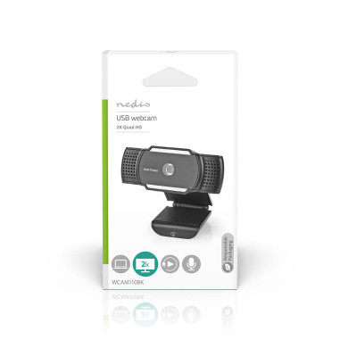 NEDIS Webcam Mise Au Point Automatique Microphone Intégré Noir