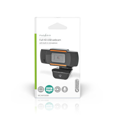 NEDIS Webcam Full HD Mise Au Point Fixe Microphone Intégré