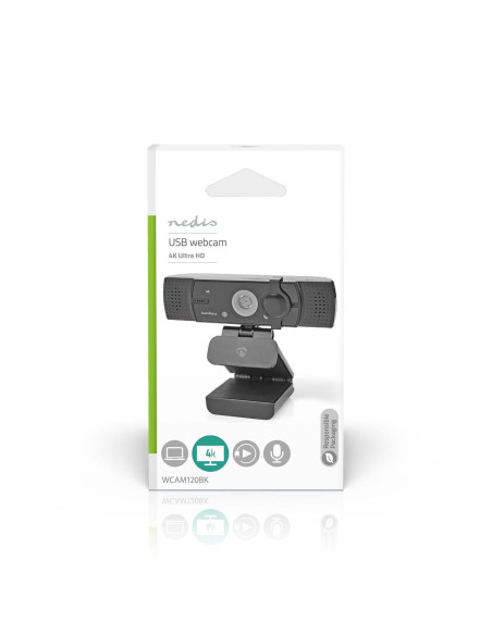 NEDIS Webcam Résolution 4K UHD Mise Au Point Automatique Microphone Intégré
