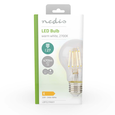NEDIS Ampoule E27 4W 2700K Filaments LED Blanc Chaud