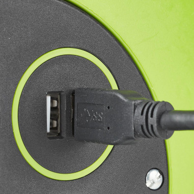 NEDIS Enrouleur Rallonge Câble 2 Ports de Charge USB 3 Prises de Courant Prise de Terre