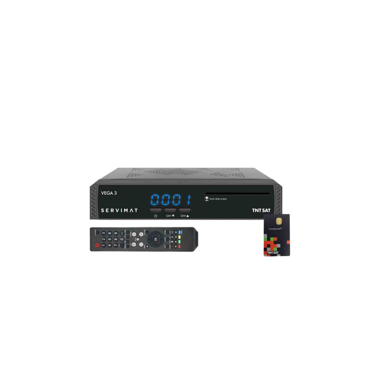 Pack Parabole Satellite HDSAT 65cm Acier + Récepteur Astra Thomson + LNB Single