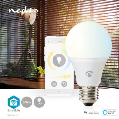 NEDIS Ampoule SmartLife Wi-Fi E27 806lm 9 W Blanc chaud à frais