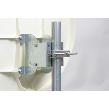 Pack HDSAT Parabole Satellite Fibre Blanche 60cm + LNB Single + Décodeur Satellite HD TNTSAT ASTRA + Carte + Bras Coudé