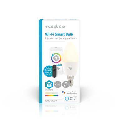 NEDIS Ampoule SmartLife Toute Couleur Wi-Fi E14 470lm 4.9W Blanc Chaud à Frais