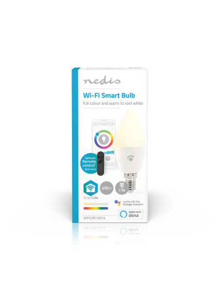 NEDIS Ampoule SmartLife Toute Couleur Wi-Fi E14 470lm 4.9W Blanc Chaud à Frais