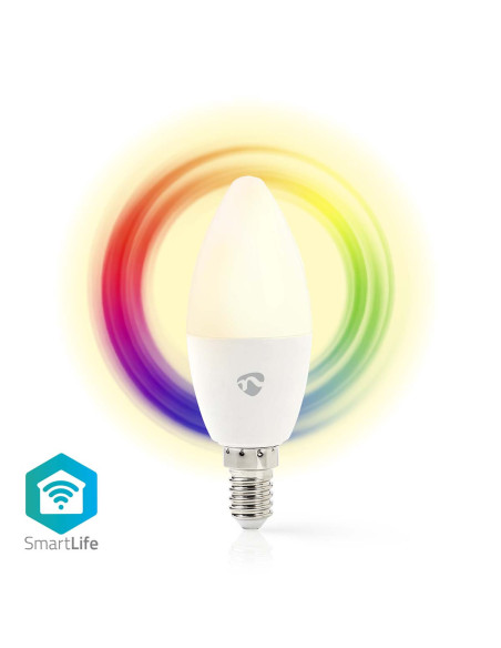 NEDIS Ampoule SmartLife Toute Couleur Wi-Fi E14 470lm 4.9W Blanc Chaud à Frais