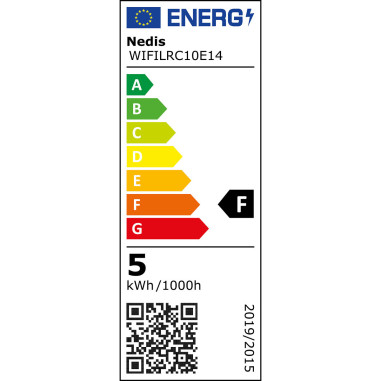NEDIS Ampoule SmartLife Toute Couleur Wi-Fi E14 470lm 4.9W Blanc Chaud à Frais