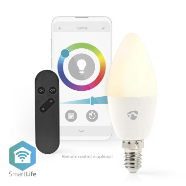 NEDIS Ampoule SmartLife Toute Couleur Wi-Fi E14 470lm 4.9W Blanc Chaud à Frais