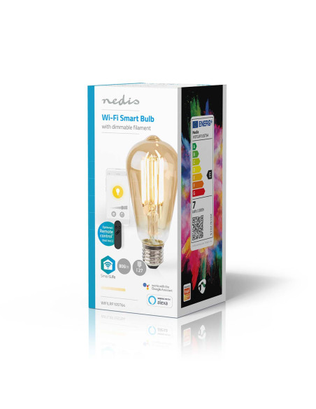 NEDIS Ampoule LED E27 SmartLife A Intensité Variable Wi-Fi IOS Android 7W Blanc