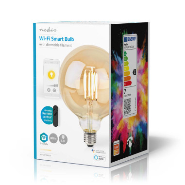 NEDIS LED SmartLife A Intensité Variable Wi-Fi Android IOS E27 7 W  Blanc Chaud