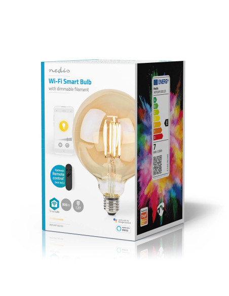 NEDIS LED SmartLife A Intensité Variable Wi-Fi Android IOS E27 7 W  Blanc Chaud