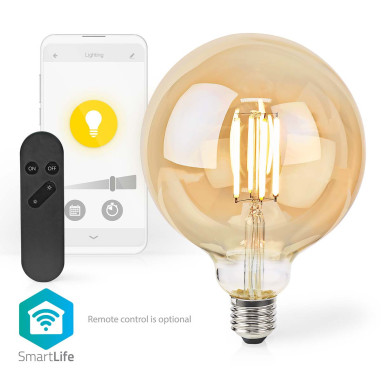 NEDIS LED SmartLife A Intensité Variable Wi-Fi Android IOS E27 7 W  Blanc Chaud